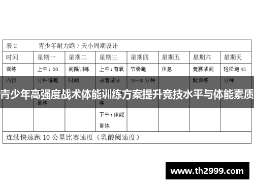 青少年高强度战术体能训练方案提升竞技水平与体能素质